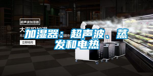 加濕器：超聲波、蒸發和電熱